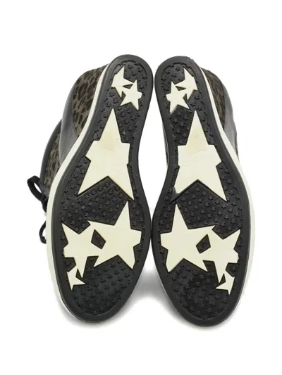 Pre-owned Jimmy Choo Calf-hair Leopard Sneakers In Black