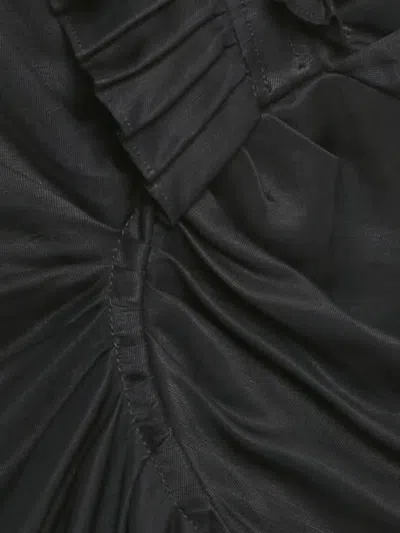 Pre-owned Sandro Ruffle-trim Mini Dress In Black