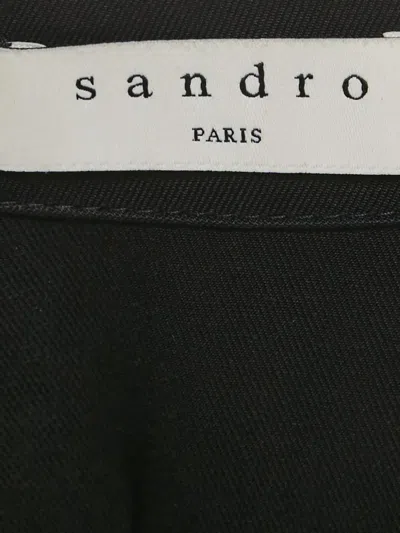 Pre-owned Sandro Ruffle-trim Mini Dress In Black