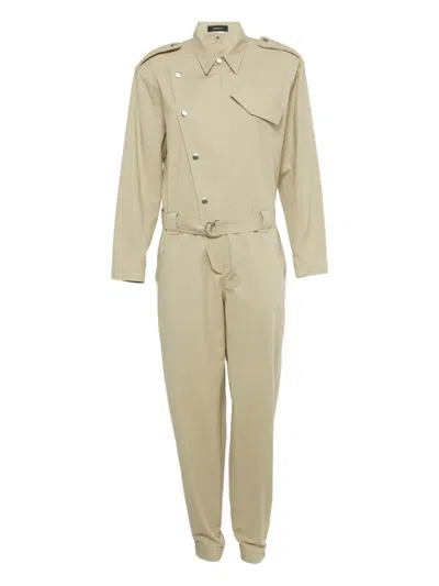Pre-owned Barbara Bui Belted-waist Jumpsuit In Neutral