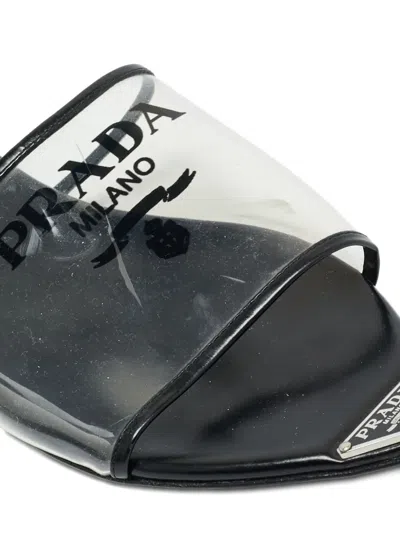 Pre-owned Prada Transparent Slides In White