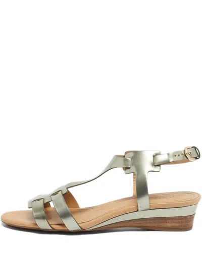 Pre-owned Tod's Metallic-effect Leather Sandals In Silver