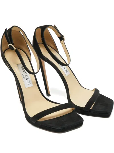Pre-owned Jimmy Choo Alva Ankle-strap Sandals In Black