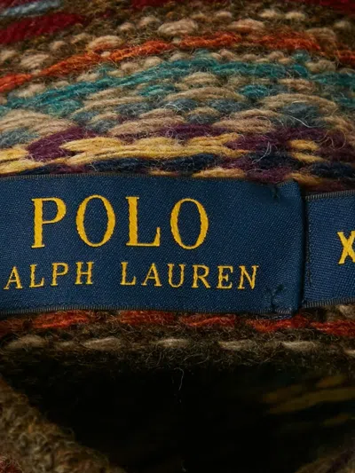 Pre-owned Polo Ralph Lauren Vintage High-neck Patterned Sweater In Red