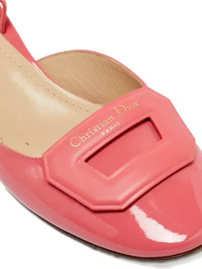 Pre-owned Dior Patent Leather Slingback Shoes In Pink