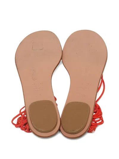 Pre-owned Aquazzura Tie-fastening Sandals In Orange