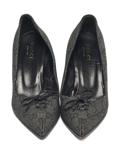 Pre-owned Gucci Bow-detail Pumps In Black