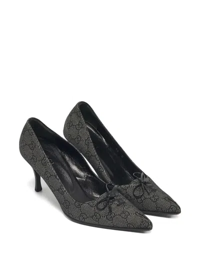 Pre-owned Gucci Bow-detail Pumps In Black
