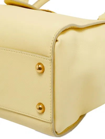 Pre-owned Burberry Buckle Leather Tote Bag In Yellow