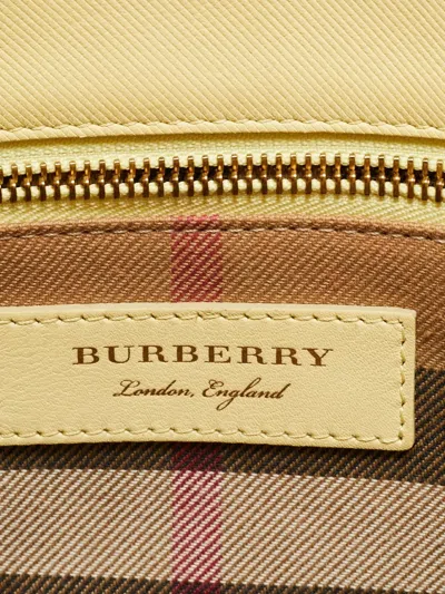 Pre-owned Burberry Buckle Leather Tote Bag In Yellow