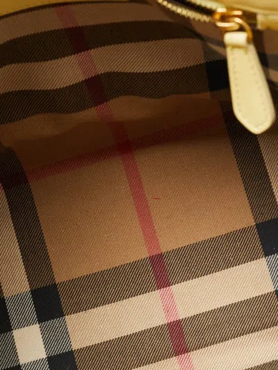 Pre-owned Burberry Buckle Leather Tote Bag In Yellow