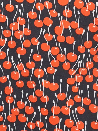 Pre-owned Victoria Beckham Cherry-print Cotton T-shirt In Blue