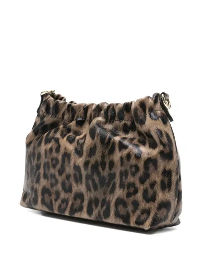 Marc Ellis Leopard Chain Satchel In Brown