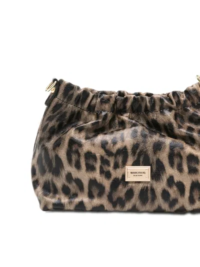 Marc Ellis Leopard Chain Satchel In Brown