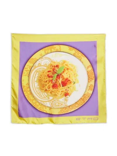 Pre-owned Etro Print-detail Square-shape Scarf In Yellow