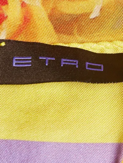 Pre-owned Etro Print-detail Square-shape Scarf In Yellow