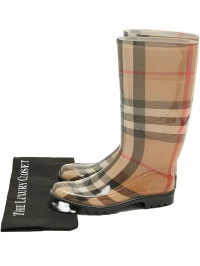 Pre-owned Burberry Marsh High Boots In Neutral