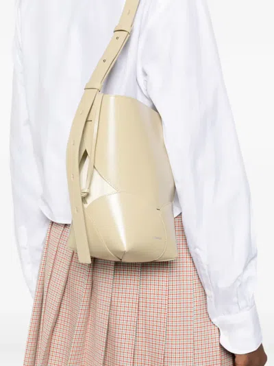 Jil Sander Small Drawstring Bucket Bag In Neutral