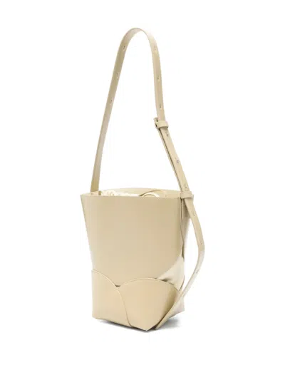 Jil Sander Small Drawstring Bucket Bag In Neutral