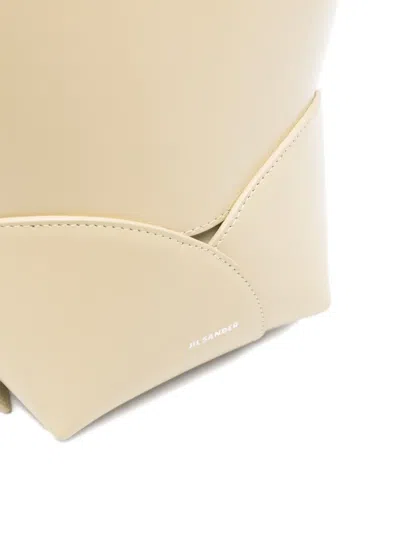 Jil Sander Small Drawstring Bucket Bag In Neutral