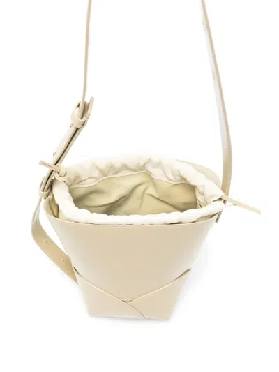 Jil Sander Small Drawstring Bucket Bag In Neutral