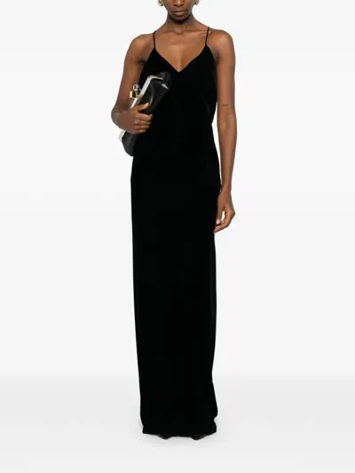 Tom Ford V-neck Gown Dress In Black