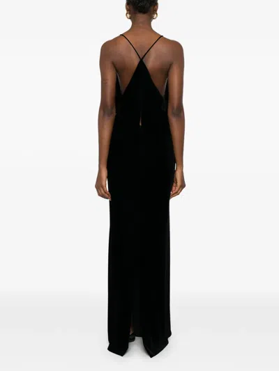 Tom Ford V-neck Gown Dress In Black