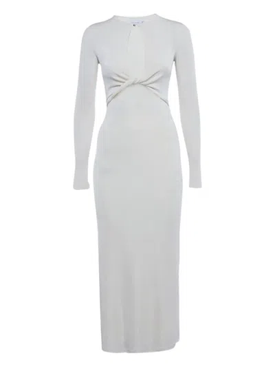 Pre-owned Significant Other Cut-out Maxi Dress In Neutral