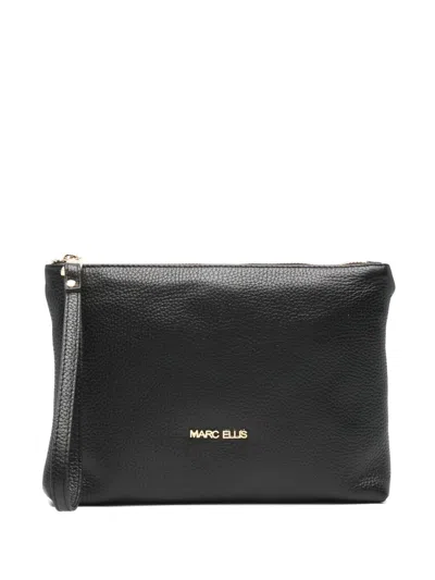 Marc Ellis Leather Clutch Bag In Black
