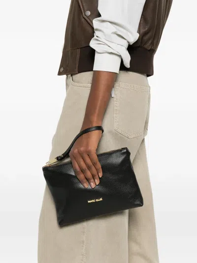 Marc Ellis Leather Clutch Bag In Black