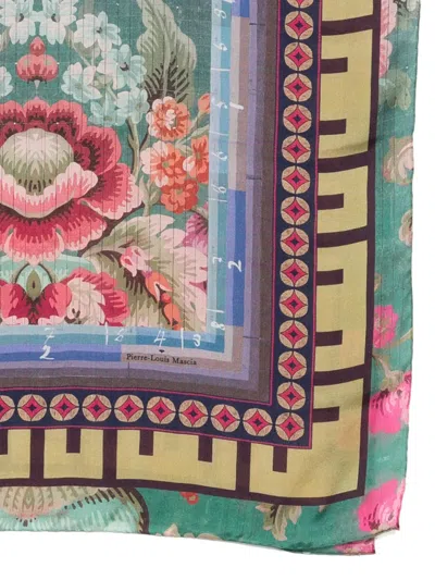Pierre-louis Mascia Molare Floral-pattern Scarf In Brown