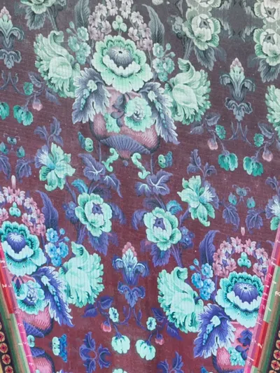 Pierre-louis Mascia Aloeuw Floral-print Scarf In Brown