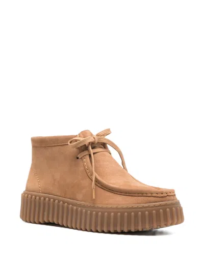 Clarks Originals Torhill Moss Lace-up Leather Boots In Brown