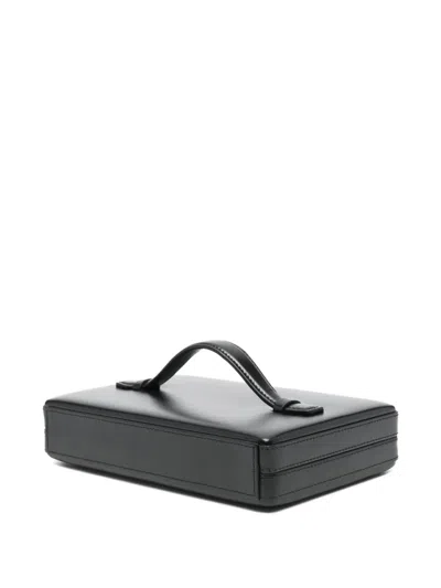 Victoria Beckham Leather Top Handle Box Clutch In Black