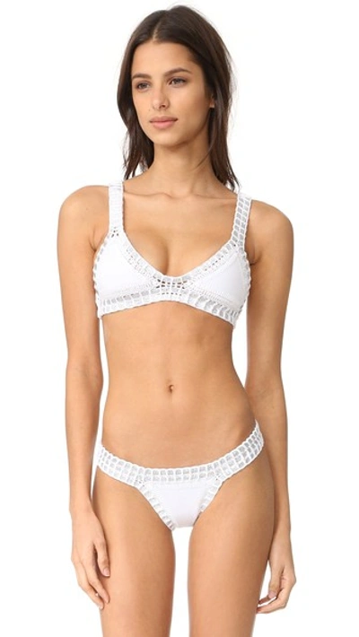 Shop Kiini Valentine Bikini Top In White/silver