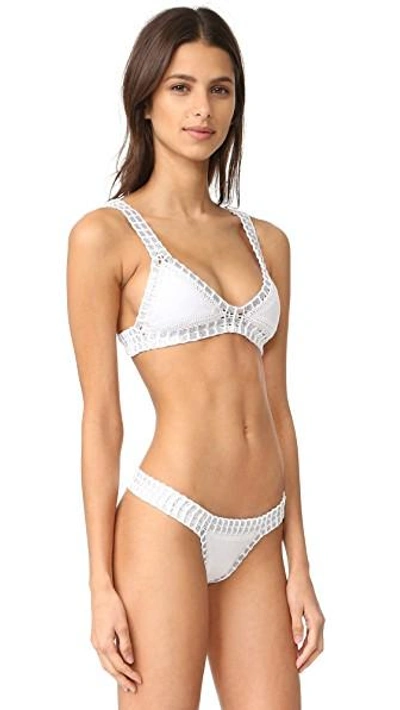 Shop Kiini Valentine Bikini Top In White/silver