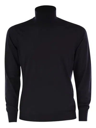 Fedeli Wool And Cashmere Turtleneck Jumper In Black