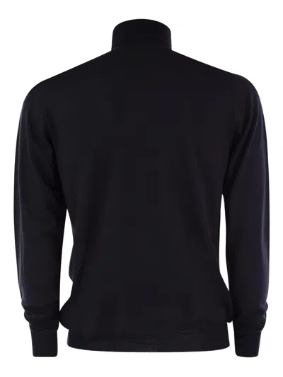 Fedeli Wool And Cashmere Turtleneck Jumper In Black