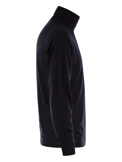 Fedeli Wool And Cashmere Turtleneck Jumper In Black
