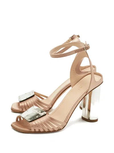 Pre-owned Dior Block-heel Sandals In Neutral