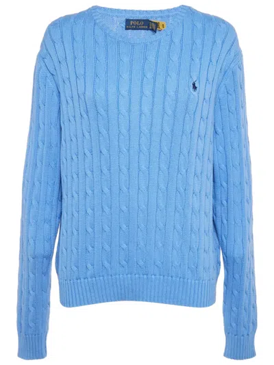 Pre-owned Polo Ralph Lauren Vintage Cable Knit Sweater In Blue