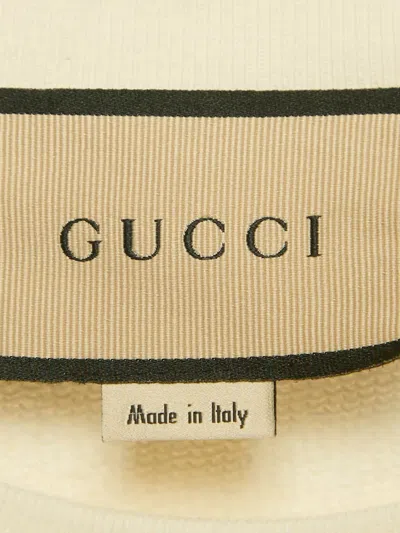 Pre-owned Gucci Printed-logo Stripe-detail Sweatshirt In Neutral