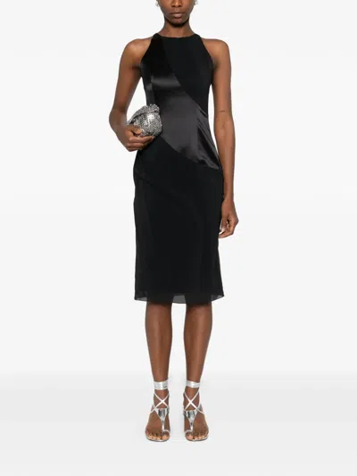 Botsi Asymmetric-design Midi Dress In Black