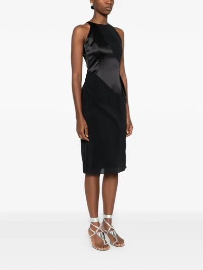 Botsi Asymmetric-design Midi Dress In Black