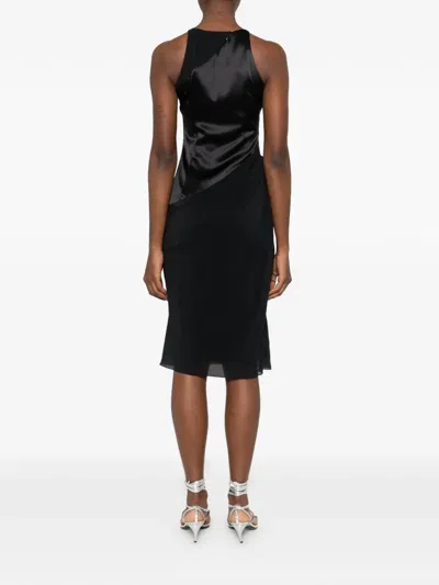 Botsi Asymmetric-design Midi Dress In Black