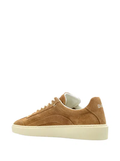 Dsquared2 Beige Low Top Sneakers With Logo Patch On The Tongue And Logo Lettering On The Heel In Suede Man In Neutral