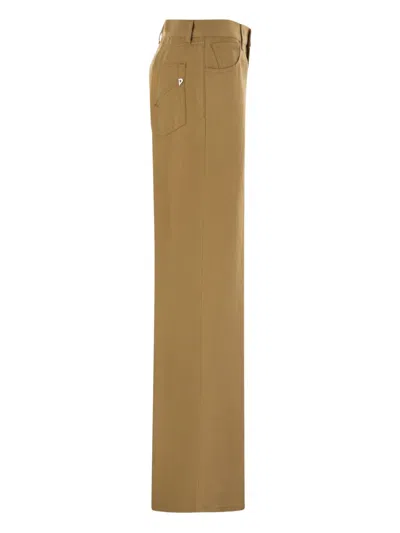 Dondup Amber Five-pocket Trousers In Gold