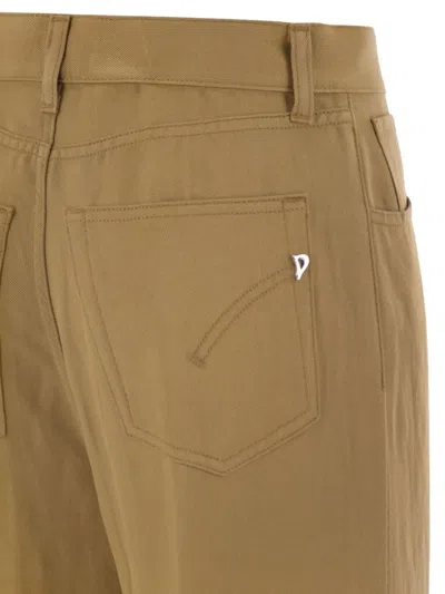 Dondup Amber Five-pocket Trousers In Gold