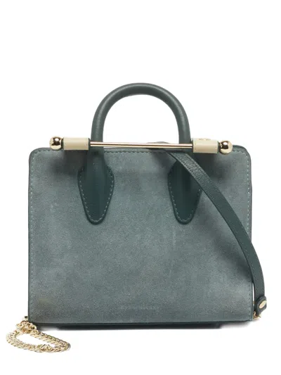 Pre-owned Strathberry Nano Midi Tote Bag In Green