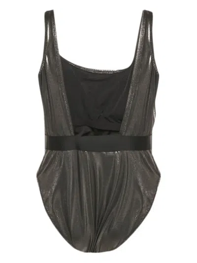 Pre-owned Calvin Klein Logo-band Swimsuit In Gray